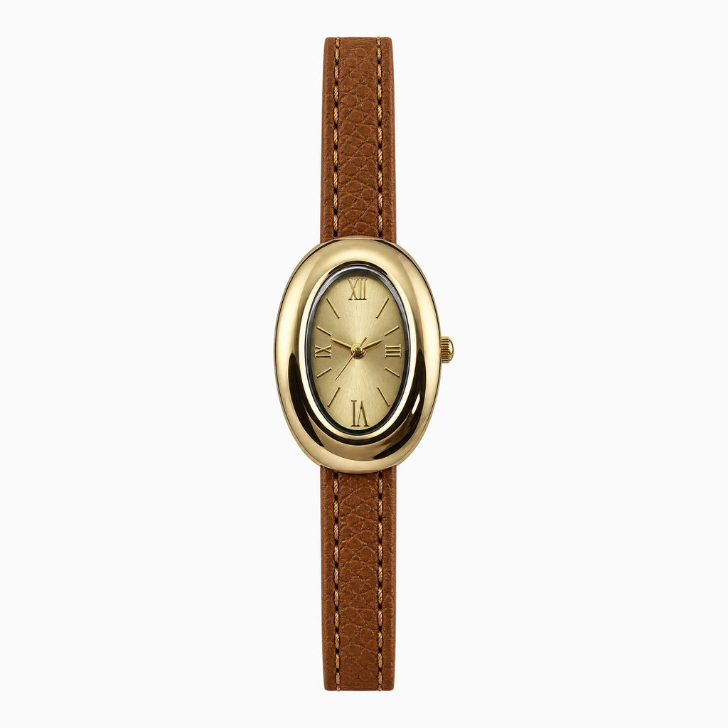 Constance Watch - זהב - רצועה חומה