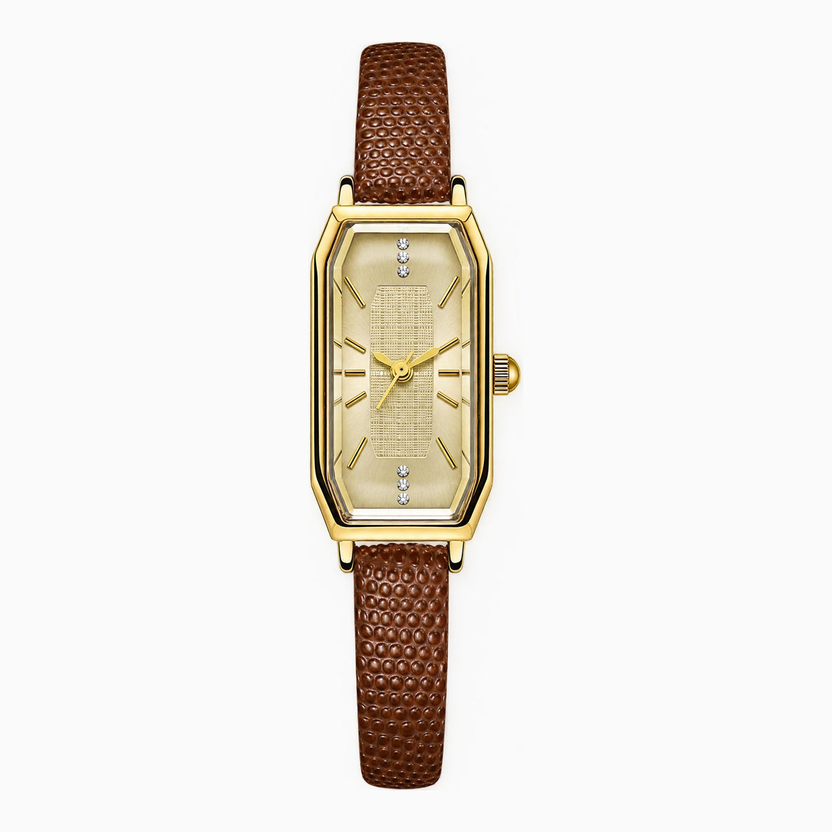 Josiane Watch - זהב - רצועה חומה כהה