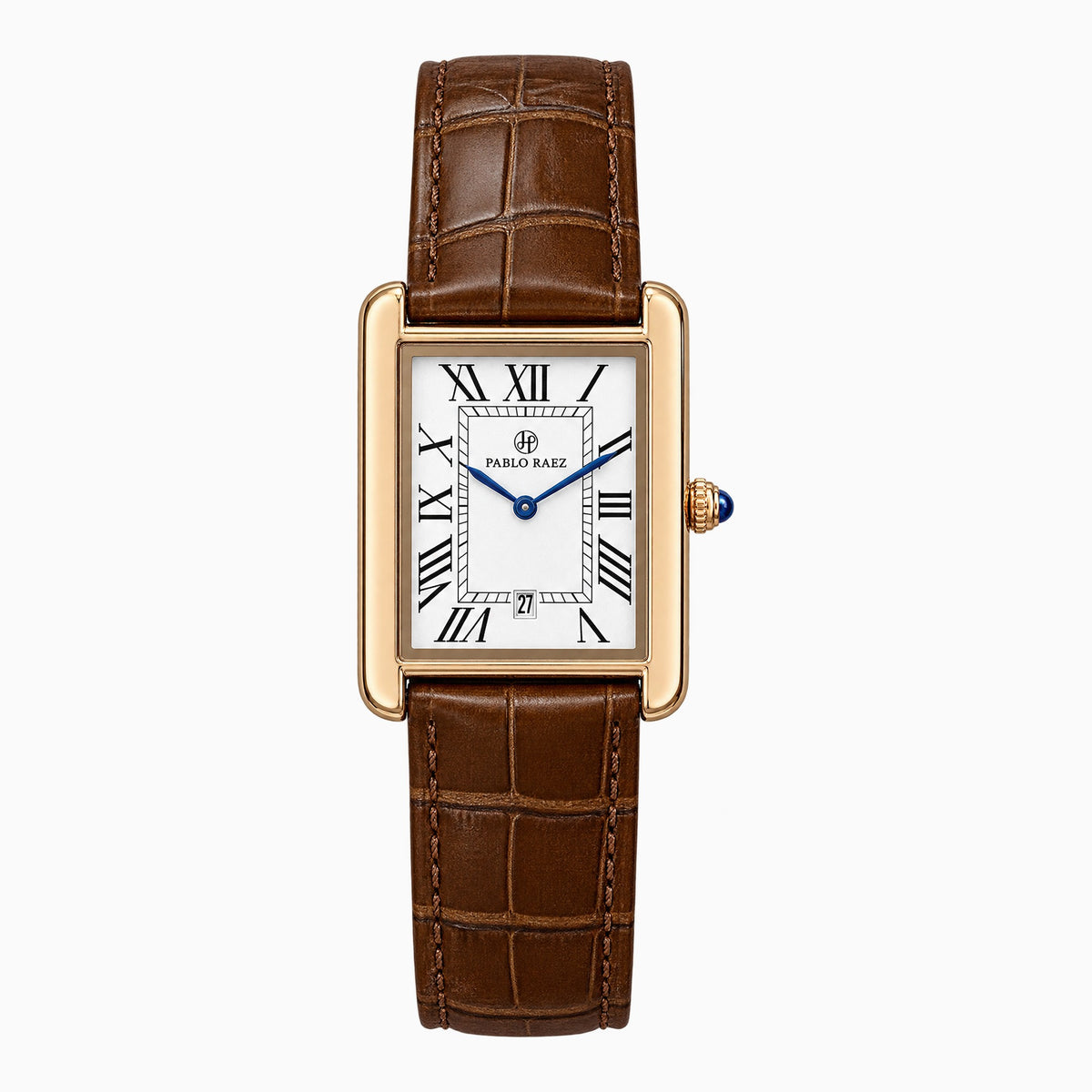 Sidonie Watch - רוש גולד - רצועה חומה