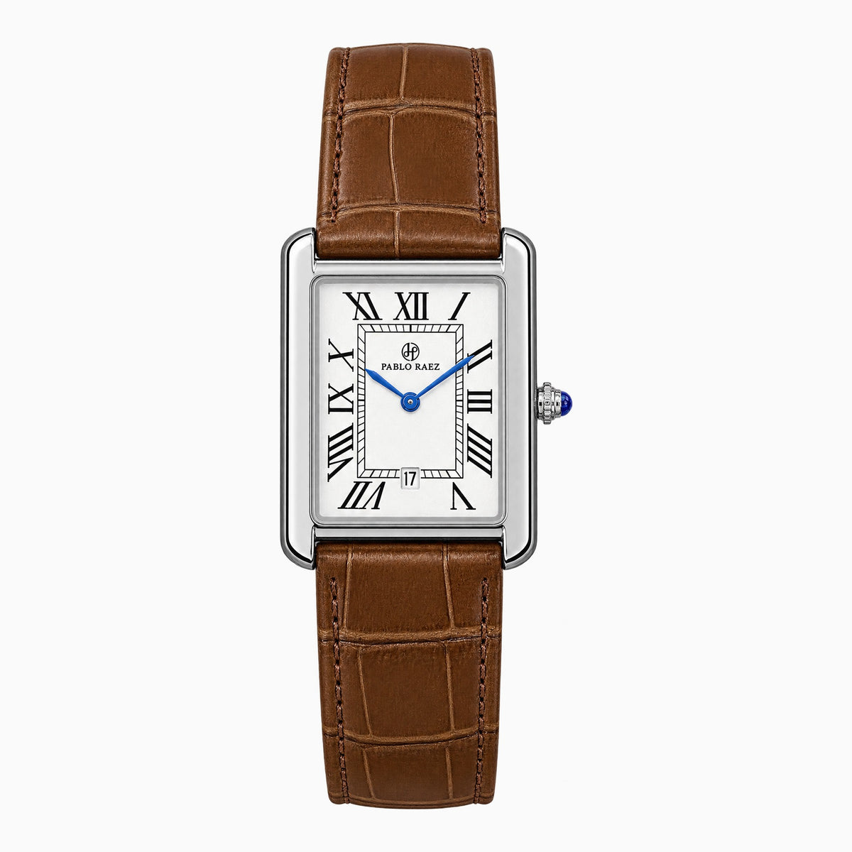 Sidonie Watch - כסף - רצועה חומה